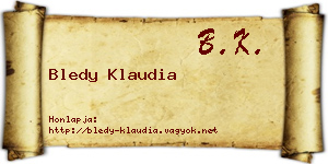 Bledy Klaudia névjegykártya